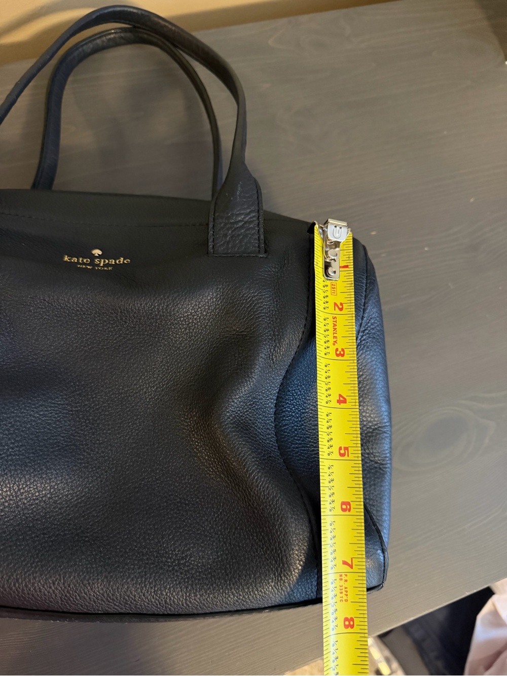 kate spade Navy Pebbled Leather Top-Handle bag - Picture 9 of 10